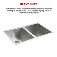 770x450mm Handmade Stainless Steel Undermount / Topmount Kitchen Sink with Waste