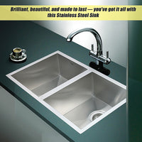 770x450mm Handmade Stainless Steel Undermount / Topmount Kitchen Sink with Waste