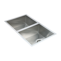 770x450mm Handmade Stainless Steel Undermount / Topmount Kitchen Sink with Waste