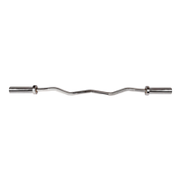 120cm Chrome Olympic EZ Curl Bar – Weightlifting Barbell for Home Gym Training