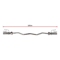 120cm Chrome Olympic EZ Curl Bar – Weightlifting Barbell for Home Gym & Bodybuilding