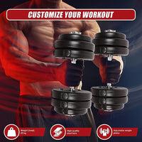 30KG Adjustable Dumbbell Set – Home Gym Weights for Strength & Fitness Training