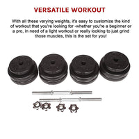 30KG Adjustable Dumbbell Set – Home Gym Weights for Strength & Fitness Training