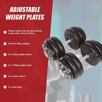 30KG Adjustable Dumbbell Set – Home Gym Weights for Strength & Fitness Training