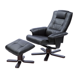 PU Leather Massage Chair Recliner Ottoman Lounge Remote