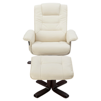 PU Leather Massage Chair Recliner Ottoman Lounge Remote