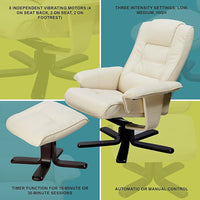 PU Leather Massage Chair Recliner Ottoman Lounge Remote