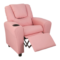 PU Leather Kids Recliner with Drink Holder