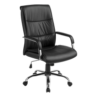 PU Leather Office Chair – Ergonomic Executive Swivel Desk Chair with Padded Seat in Black