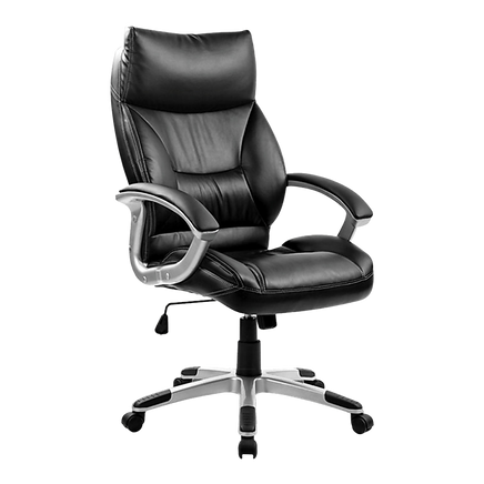 PU Leather Executive Office Chair – Ergonomic Swivel Computer Desk Chair in Black