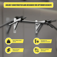 Wall Mounted Chin Up Pull Up Bar – Heavy Duty Home Gym Strength Training