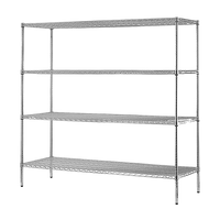 Modular Chrome Wire Storage Shelf 1500 x 600 x 1800 Steel Shelving