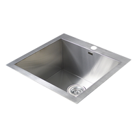 530x505mm Handmade Stainless Steel Topmount Kitchen Laundry Sink with Waste