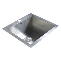 530x505mm Handmade Stainless Steel Topmount Kitchen Laundry Sink with Waste