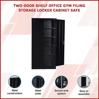 Two-Door Shelf Office Gym Filing Storage Locker Cabinet Safe