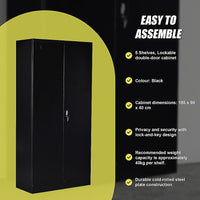 Two-Door Shelf Office Gym Filing Storage Locker Cabinet Safe