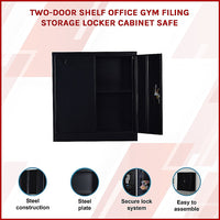 Two-Door Shelf Office Gym Filing Storage Locker Cabinet Safe