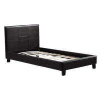 Single PU Leather Bed Frame Brown
