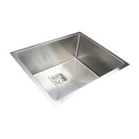 550x455mm Handmade 1.5mm Stainless Steel Undermount / Topmount Kitchen Sink with Square Waste