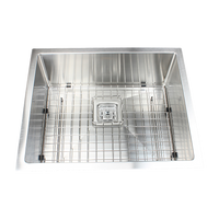 550x455mm Handmade 1.5mm Stainless Steel Undermount / Topmount Kitchen Sink with Square Waste