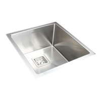 430x455mm Handmade 1.5mm Stainless Steel Undermount / Topmount Kitchen Sink with Square Waste