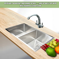 835x505mm Handmade 1.5mm Stainless Steel Undermount / Topmount Kitchen Sink with Square Waste