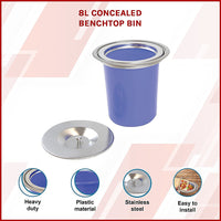 8L Concealed Benchtop Bin