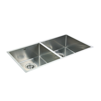 865x440mm Handmade Stainless Steel Undermount / Topmount Kitchen Sink with Waste