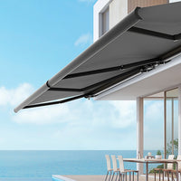 5.0m x 3.0m Retractable Folding Arm Awning Heavy Duty Full Cassette Motorised