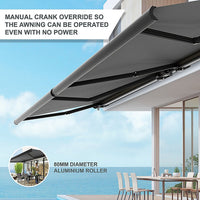 5.0m x 3.0m Retractable Folding Arm Awning Heavy Duty Full Cassette Motorised