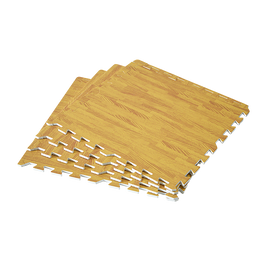 12 Tiles EVA Fitness Home Yoga Gym Interlocking Floor Puzzle Mat - Wood Colour