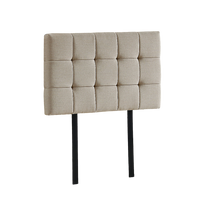 Linen Fabric Single Bed Deluxe Headboard Bedhead - Beige