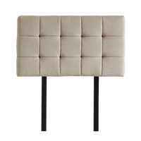 Linen Fabric Single Bed Deluxe Headboard Bedhead - Beige