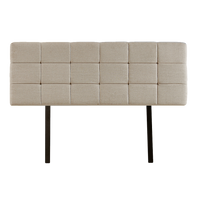 Linen Fabric Double Bed Deluxe Headboard Bedhead - Beige