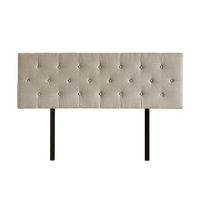 Linen Fabric Double Bed Deluxe Headboard Bedhead - Beige