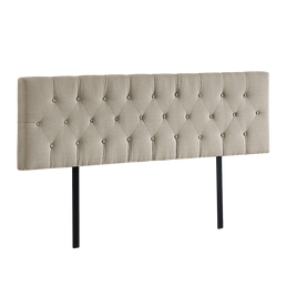 Linen Fabric King Bed Deluxe Headboard Bedhead - Beige
