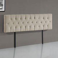 Linen Fabric King Bed Deluxe Headboard Bedhead - Beige