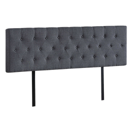 Linen Fabric King Bed Deluxe Headboard Bedhead - Grey