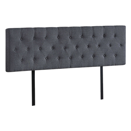 Linen Fabric King Bed Deluxe Headboard Bedhead - Grey