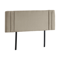 Linen Fabric Double Bed Deluxe Headboard Bedhead - Beige