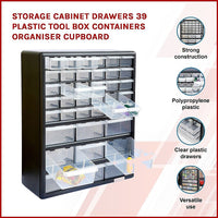 Storage Cabinet Drawers 39 Plastic Tool Box Containers Organiser Cupboard