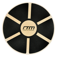 Heavy Duty 15.5" Wooden Balance Board with Non-Slip Pad for Fitness Training