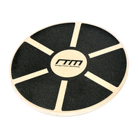 Heavy Duty 15.5" Wooden Balance Board with Non-Slip Pad for Fitness Training