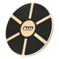 Heavy Duty 15.5" Wooden Balance Board with Non-Slip Pad for Fitness Training