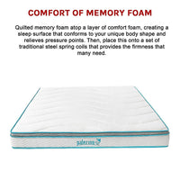 King 20cm Hybrid Mattress – Memory Foam and Innerspring Support