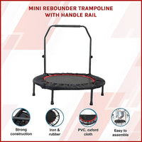 Mini Rebounder Trampoline with Adjustable Handle – Fitness Bounce Trainer