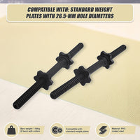 45cm - 1 Pair Dumbbell Bar 25mm Diameter - PVC Coated Dumbell Handle