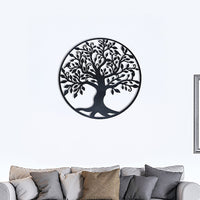 Black Tree of Life Wall Art Hanging Metal Iron Sculpture Garden 60cm