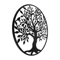 Black Tree of Life Wall Art Hanging Metal Iron Sculpture Garden 60cm