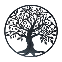 Black Tree of Life Wall Art Hanging Metal Iron Sculpture Garden 99cm